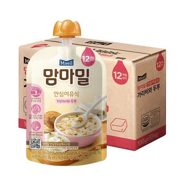 매일 [하프클럽]맘마밀 가리비와두부 100g 20팩 (12개월)
