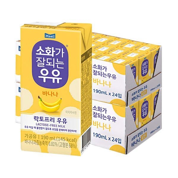 매일 [하프클럽]매일 소화가 잘되는 우유 바나나 190ml 48팩