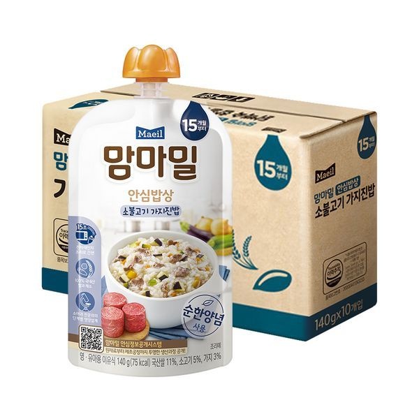 매일 [하프클럽]매일 맘마밀 안심밥상 소불고기가지 140g 10팩 (15개월)