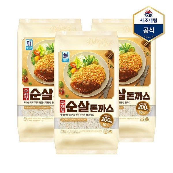 사조 [하프클럽]수제형순살돈까스 2,000g X 3개
