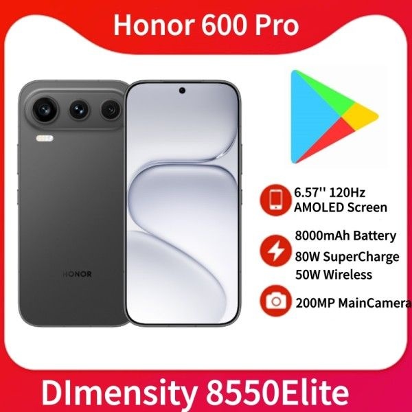 중국 버전 Honor 600 Pro 디멘시티 8550 엘리트 200MP