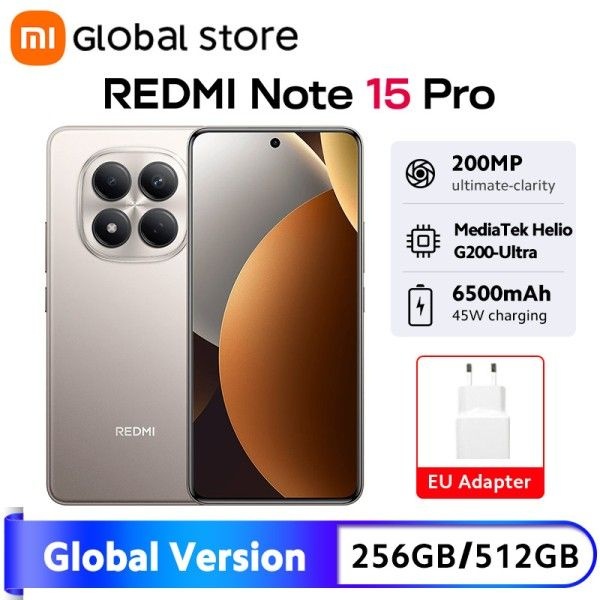 글로벌 버전 샤오미 레드미 노트 15 프로 4G 스마트폰 6.77인치