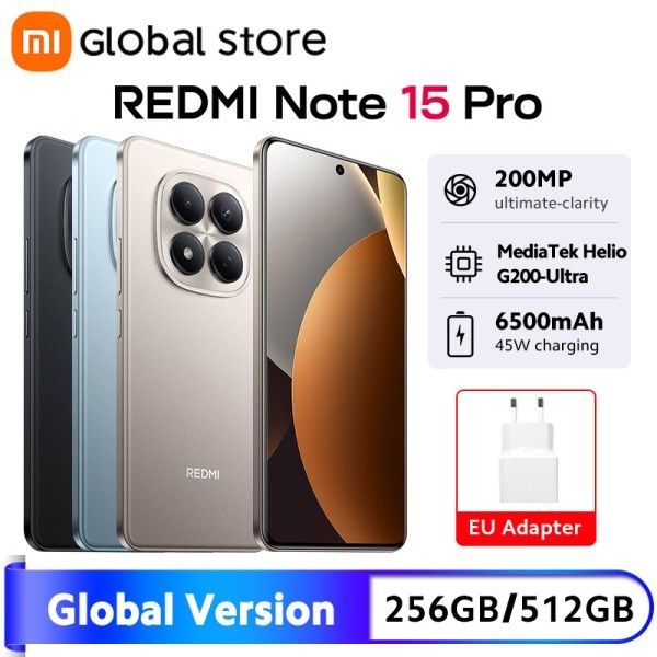 글로벌 버전 샤오미 레드미 노트 15 프로 4G 스마트폰 MTK