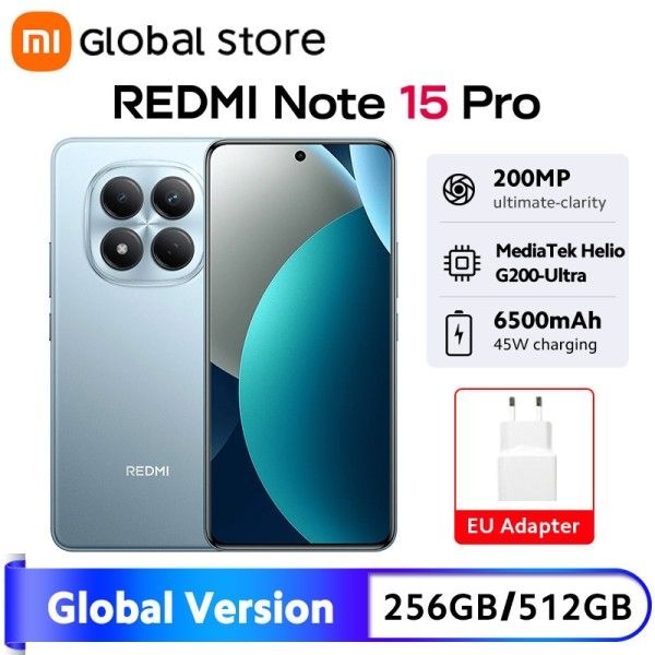 글로벌 버전 샤오미 레드미 노트 15 프로 4G 스마트폰 8GB /