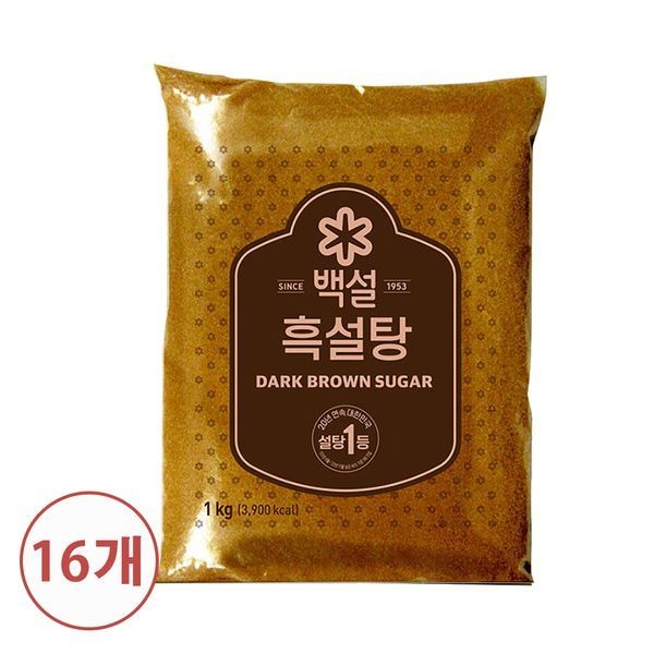 CJ제일제당 [하프클럽]백설 흑설탕 1kg X 16개