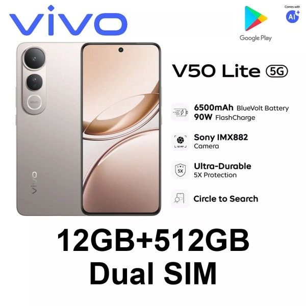 100% 정품 VIVO V50 Lite 5G 글로벌 버전 스마트폰