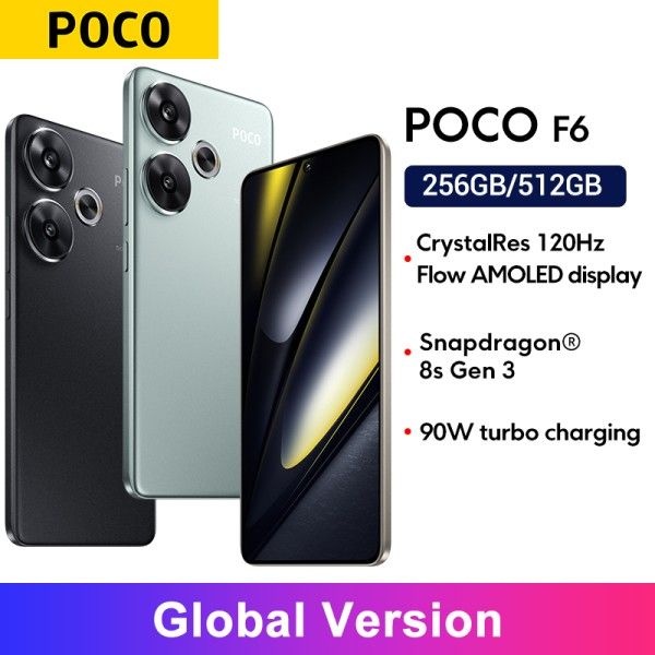 글로벌 버전 및 인도네시아 POCO F6 5G 휴대폰 스냅드래곤 8s