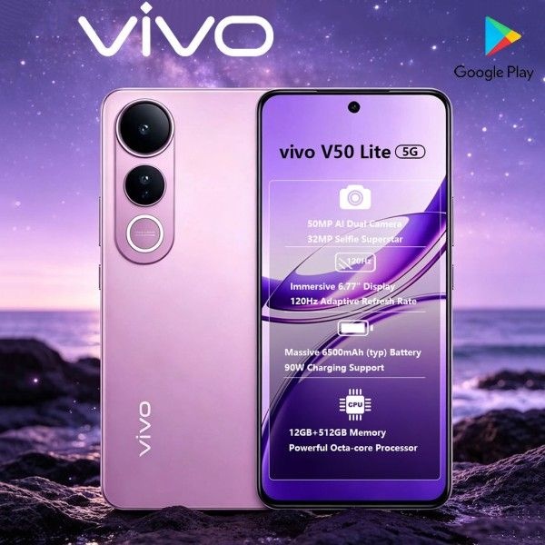새로운 VIVO V50 Lite 5G 듀얼심 모바일폰 90W 고속 충전