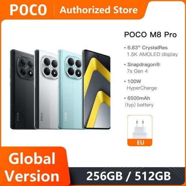 모바일 폰 POCO M8 Pro 5G 글로벌 버전 스냅드래곤 7s