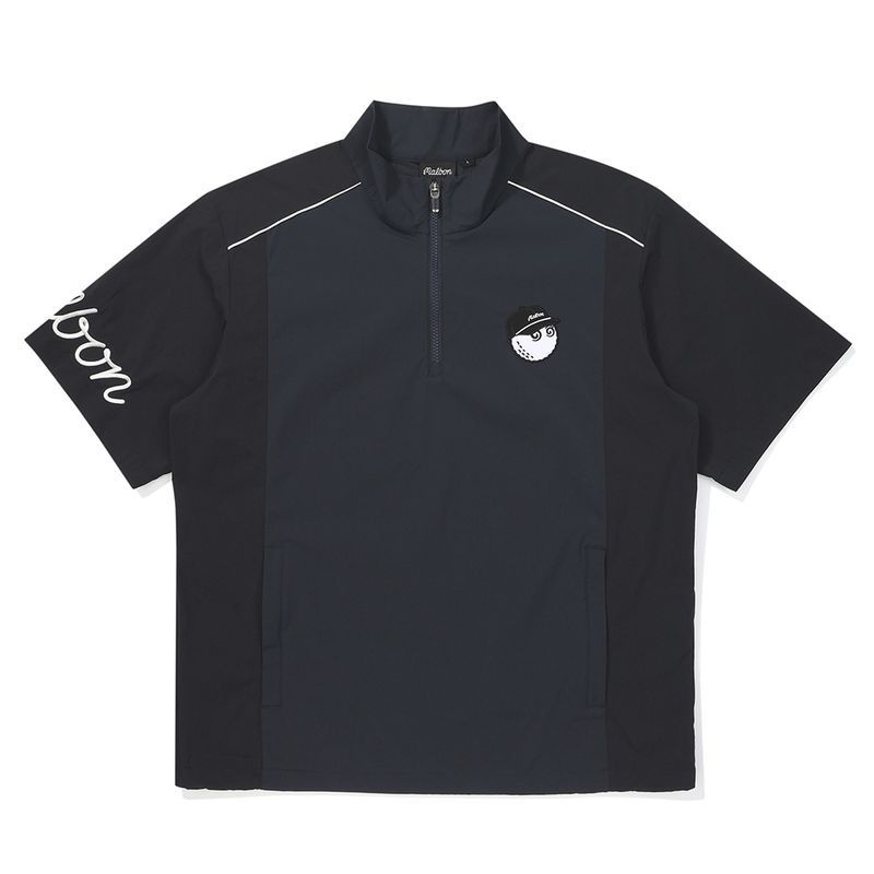 <매장정품> MALBON GOLF 말본골프 세로 절개 우븐 반팔 아노락 NAVY (MAN) M5321PJK24NVY 1456200