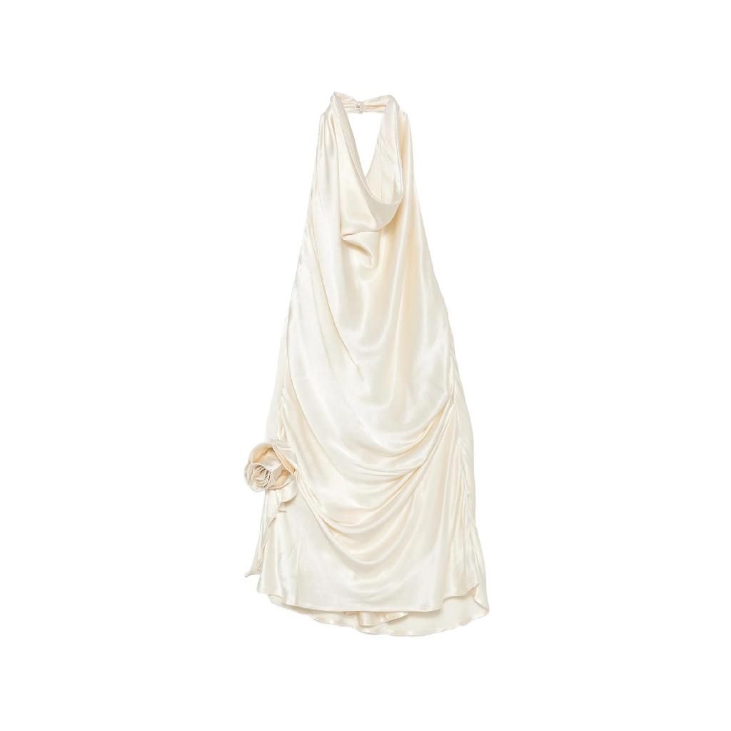 ARCINA ORI ARCINA ORI Rosa draped halterneck mini dress 12127964266760 TP724631429
