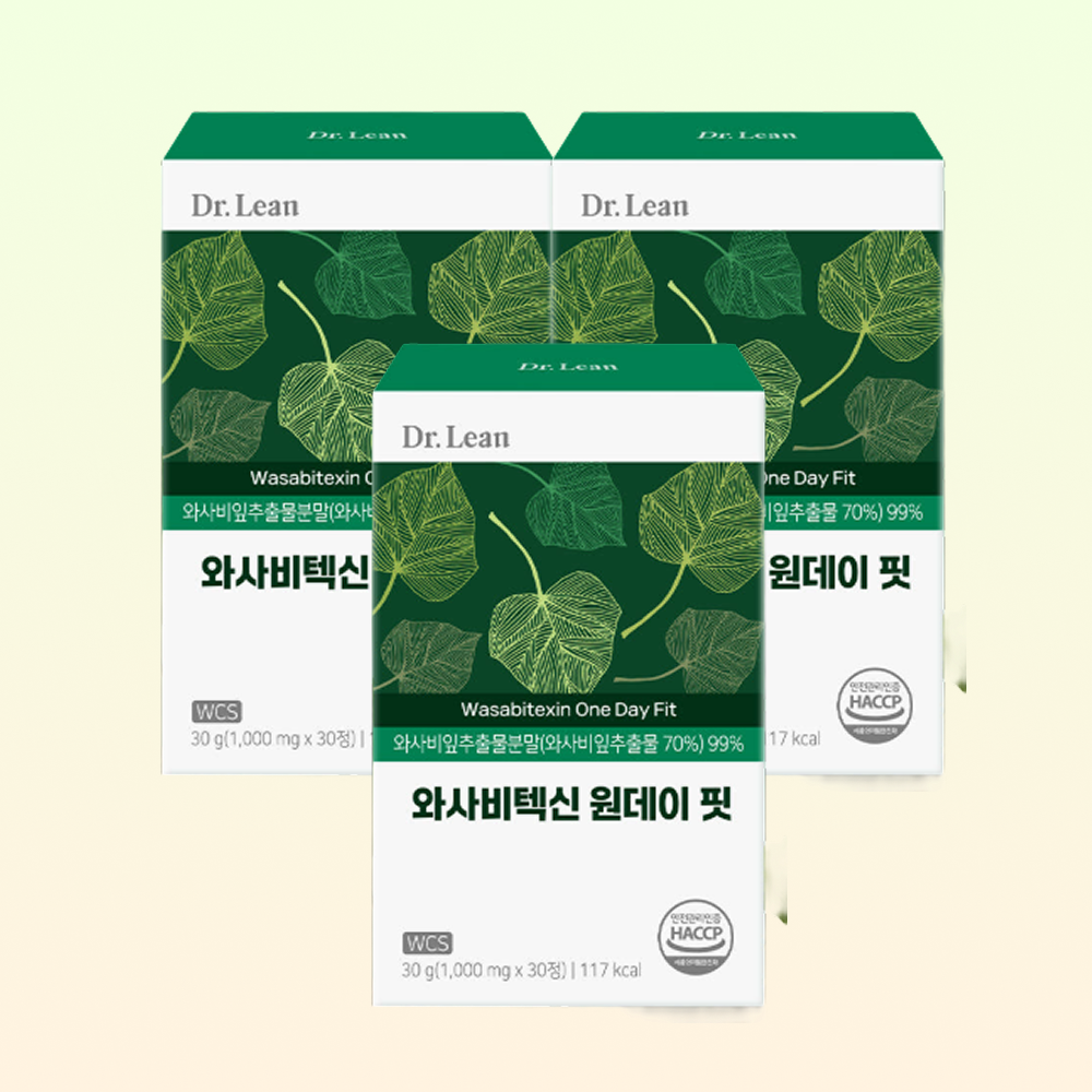 닥터린 와사비텍신 원데이 핏 국내산 와사비잎 추출물 30정 3개 식물성원료 건강관리 데일리케어