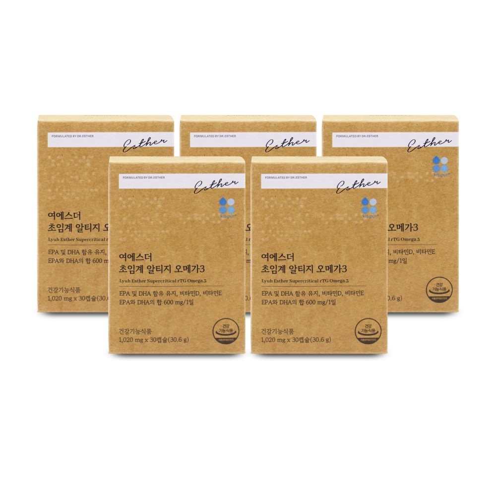 여에스더 초임계 알티지 오메가3 1020mg x 30캡슐 X 5박스 I