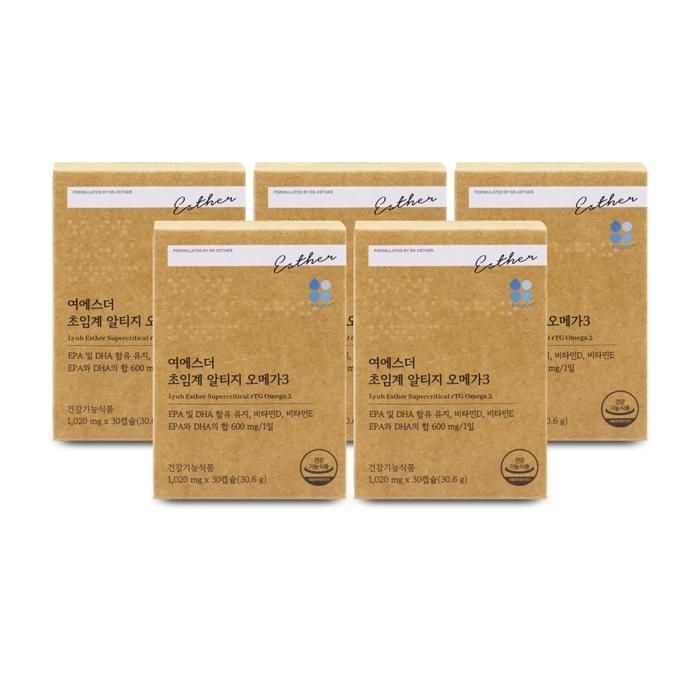 [에스더포뮬러] 여에스더 초임계 알티지 오메가3 1020mg x 30캡슐 X 5박스 I