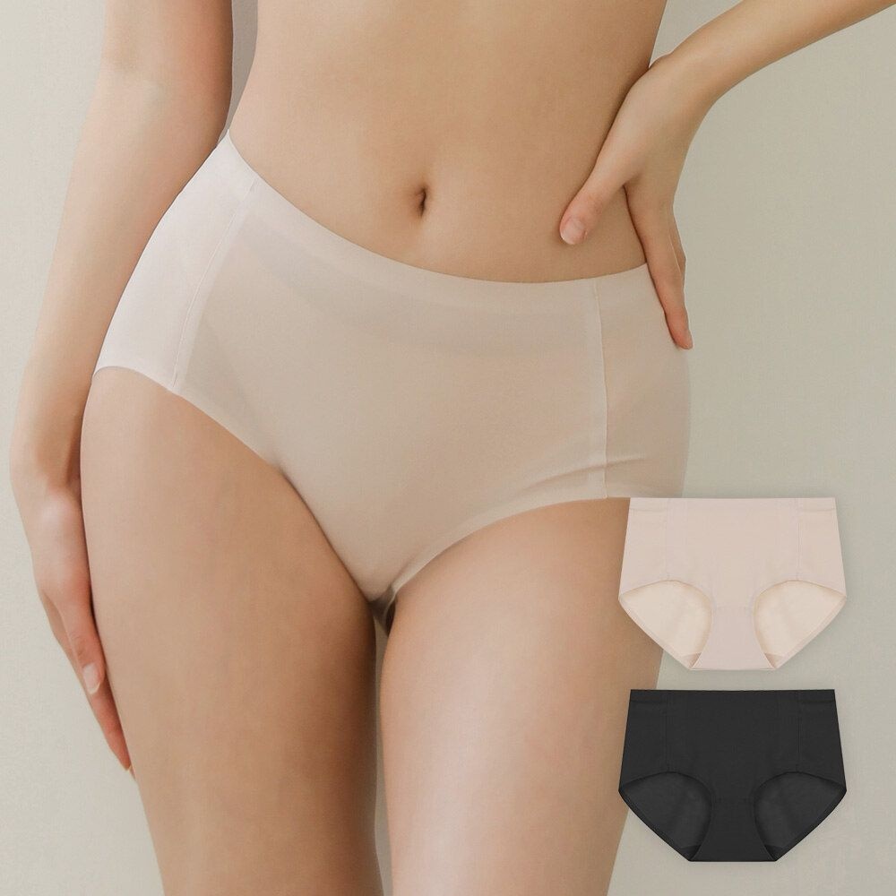 판도라 바이 비비안 [패션플러스][판도라by비비안]여성 베이직 심리스 노라인 맥시 팬티 스킨 블랙 PPT7135V