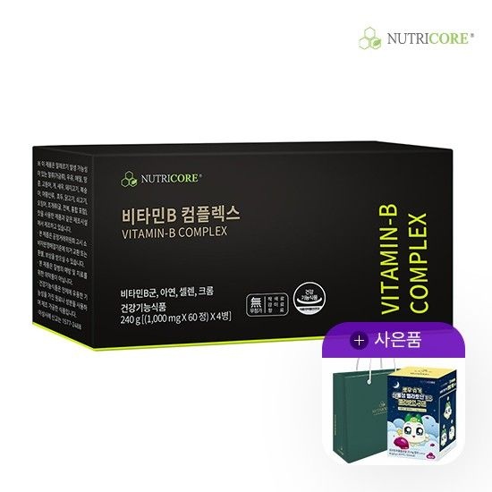 뉴트리코어 [9/12-22 증.정] 비타민B 컴플렉스 1박스 (3+1개입)+멜라토닌 구미+쇼핑백