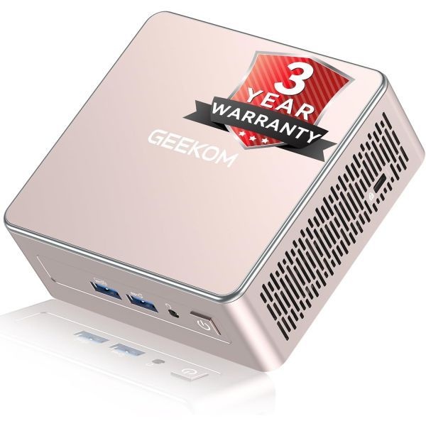 GEEKOM [해외] GEEKOM A5 2025 Edition 미니 PC는 AMD Ryzen 5 7430U 프로세서 3년 보증 16GB RAM 512GB M.2 NVMe SSD Windows 11 Pro 데스크톱 컴퓨터 지