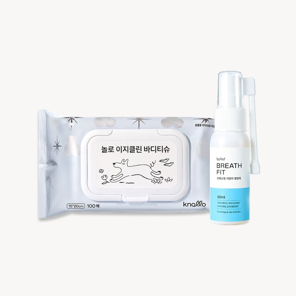 놀로 [놀로스토어] (미세먼지 철벽 수비 SET) 이지클린 바디티슈 + 브레스핏 기관지 영양제