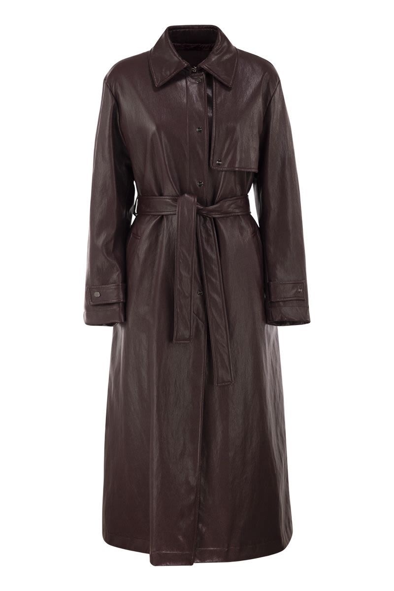 에르노 26FW Herno 롱 belted 레더-effect 코트 IM000209D129286715