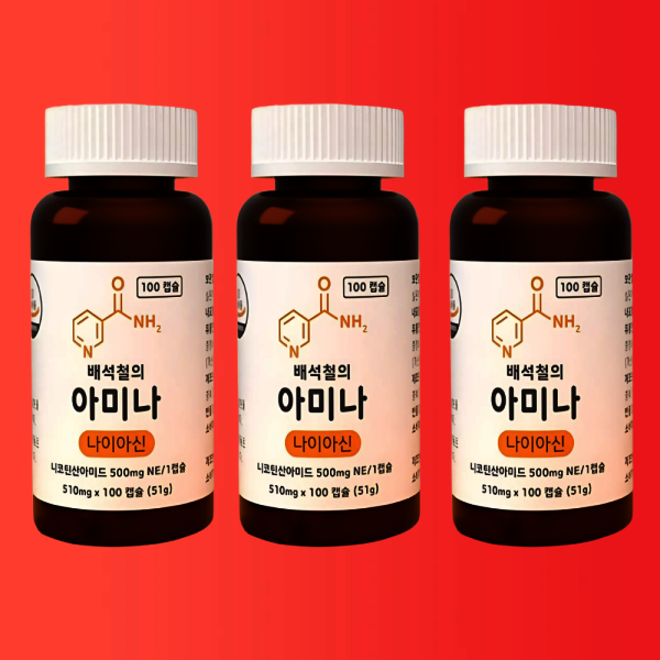 비타민B3 배석철의 아미나 나이아신 500mg 100캡슐 3개