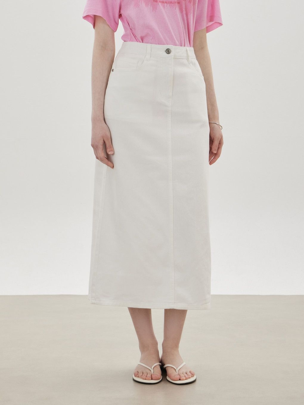 A라인 롱 데님 스커트 C262PSD432