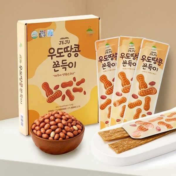 제철진미 [하프클럽]제철진미 쫀득한 제주 우도땅콩 쫀득이 1박스 (18gx15개입)