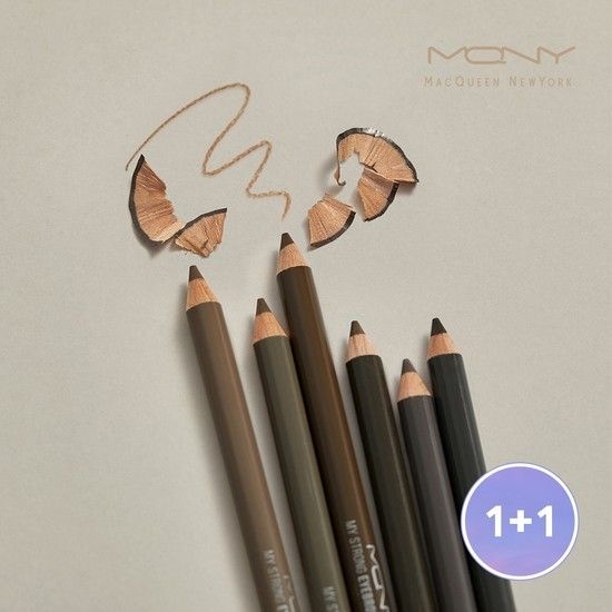 [1+1] MQNY 마이스트롱 아이브로우 펜슬 1.2g 6종 (샤프너미포함) /퍼스널컬러 눈썹펜슬 남자눈썹
