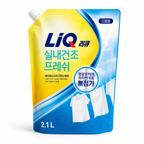 리큐 프레쉬 실내건조 세탁세제 드럼용 2.1L 4개