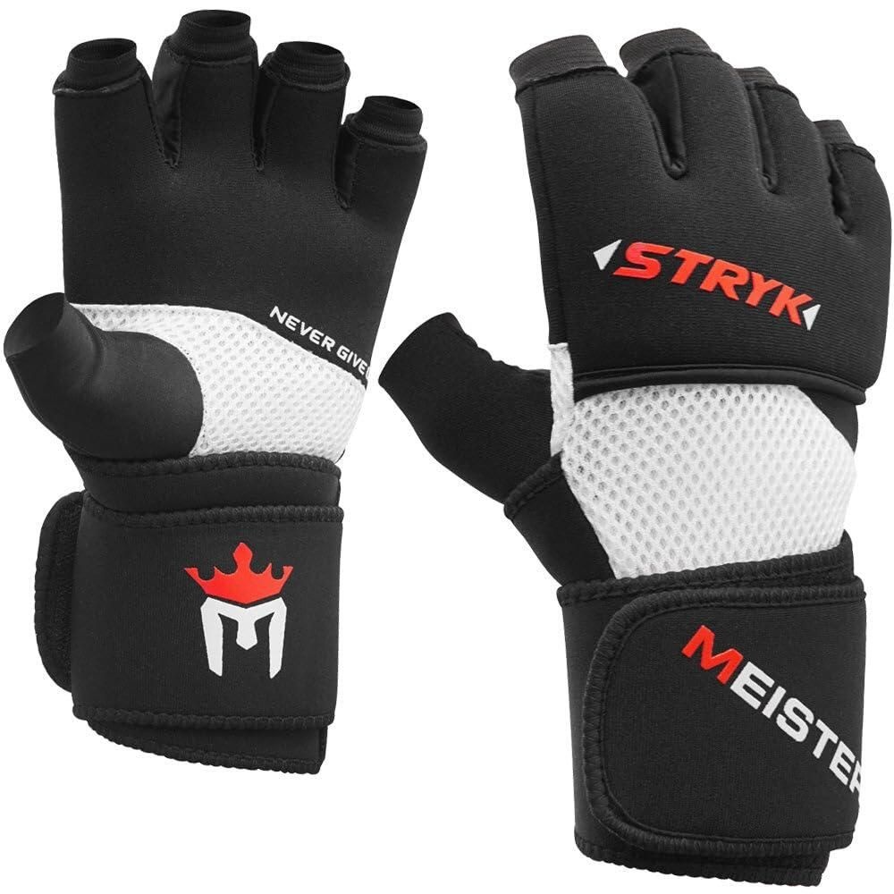 [해외] Meister Inner STRYK 복싱 및 MMA용 EliteGel 장갑 - 핸드 랩 또는 타격 훈련용 교체 - 블랙 - XL
