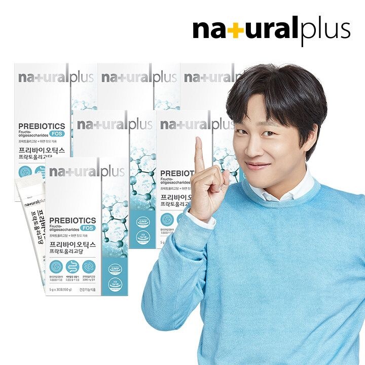 내츄럴플러스 프리바이오틱스 프락토올리고당 FOS 아연 30포 6박스 / 유산...