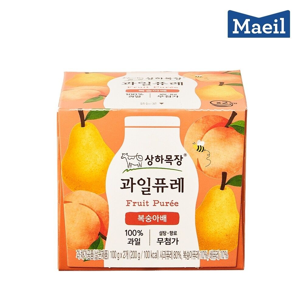 매일 상하목장 과일퓨레 복숭아배 6팩 (100g x12입)