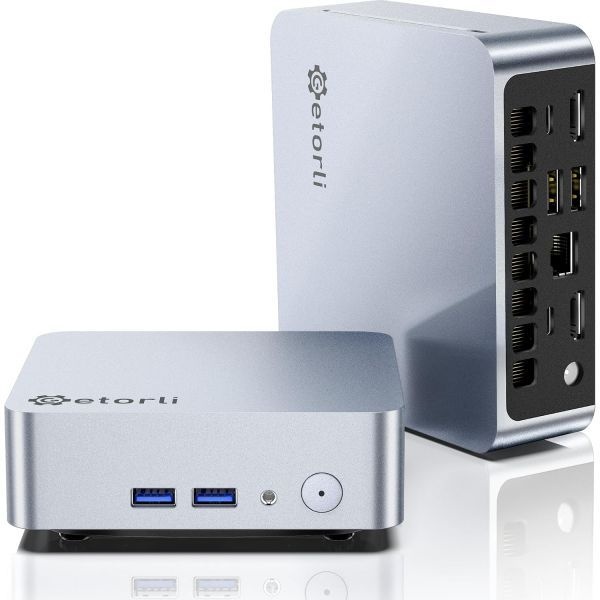 Getorli [해외] 게토를리 미니 PC AMD 라이젠 5 3500U 4코어 8스레드 최대 3.7GHz 소형 데스크탑 컴퓨터 16GB DDR4 RAM 512GB NVMe SSD 가성비 초