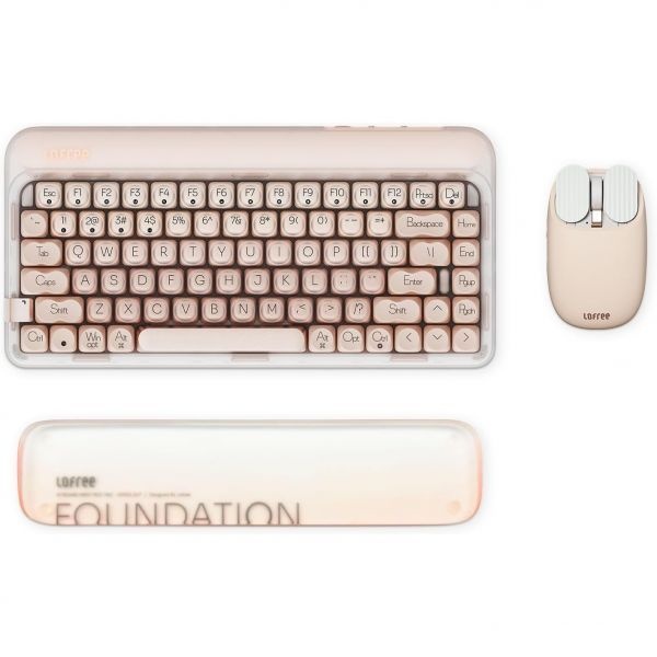 LOFREE [해외] LOFREE 로프리 DOT Foundation 기계식 키보드 밀크티 마우스 젤리 팜레스트 포함 75% 충전 가능 핫스왑 3가지 연결 방식 W