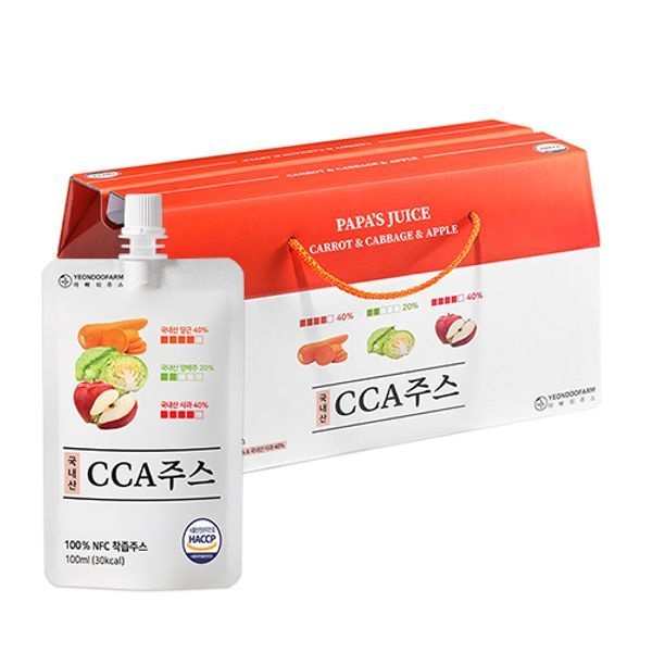 연두팜 [하프클럽]국내산 착즙 CCA 주스 100ml 30개입 1박스