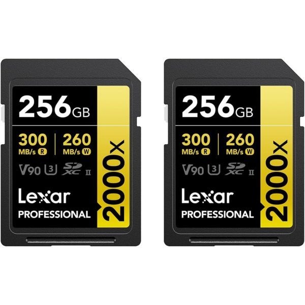 Lexar [해외] Lexar 렉사 GOLD 시리즈 전문가용 2000x 256GB UHS II SDXC 메모리 카드 2개입 275847