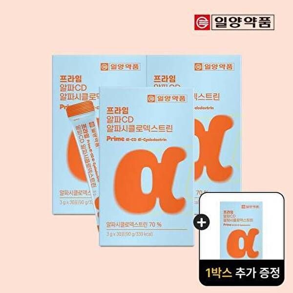 일양약품 [일양약품](총120포)일양약품 프라임 알파CD 알파시클로덱스트린 30포 3+1 총4박스(4개월분) / 난소화성말토덱스...