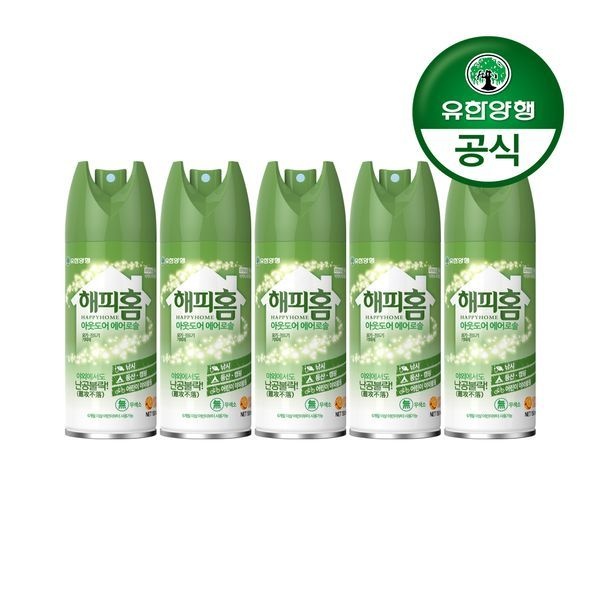 유한양행 해피홈 아웃도어 모기/진드기 기피제 150ml 5개