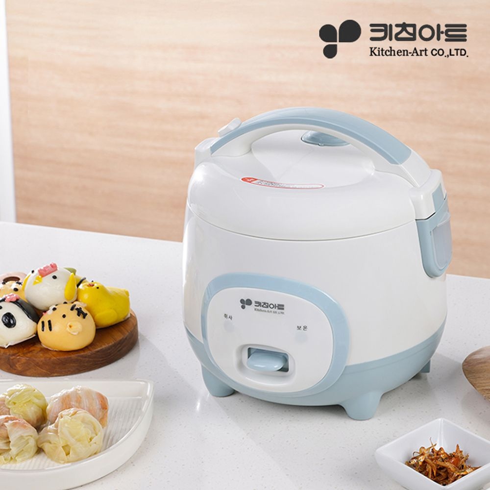 키친아트 [추가쿠폰+L포인트적립] 키친아트 3인용 미니 전기밥솥 KRC-6903 블루 / 간편조작 코드분리