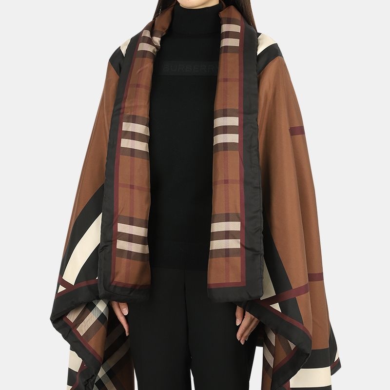 버버리 디몬트 22FW 버버리 여성 스트라이프 체크 숄 머플러(브라운) 8057424