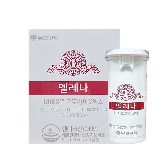 [유한양행] 엘레나 UREX 프로바이오틱스 170mg x 60캡슐 2박스 FWS