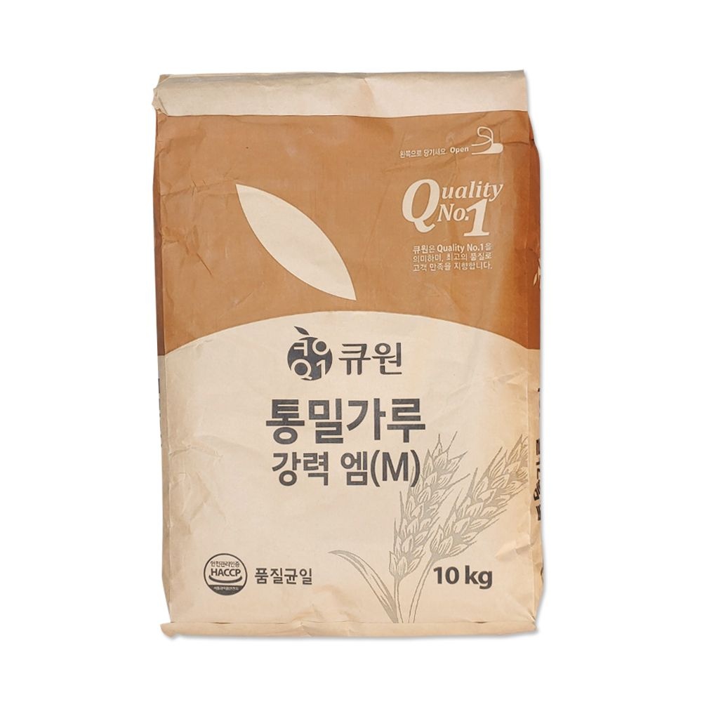 [오늘출발] 큐원 통밀가루 강력 엠(M)10kg(강력분 통밀빵 밀가루)
