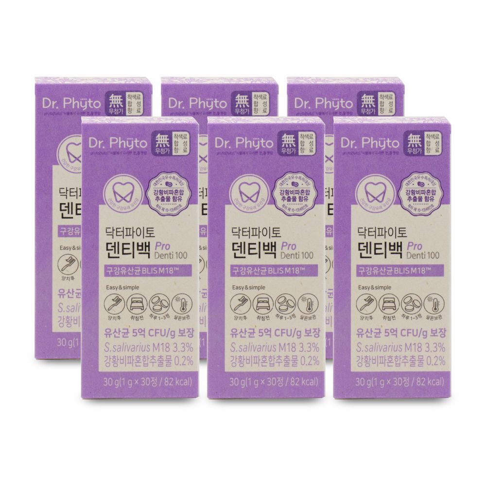닥터파이토 덴티백 PRO 구강유산균 1g x 30정 X 6박스 I