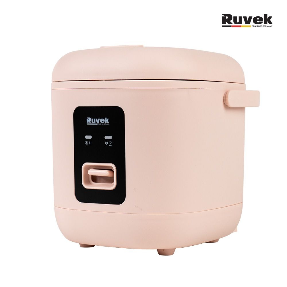 루베크 미니 전기밥솥 RU-1218P 핑크 1~2인용 쾌속취사 자동보온 계란찜기