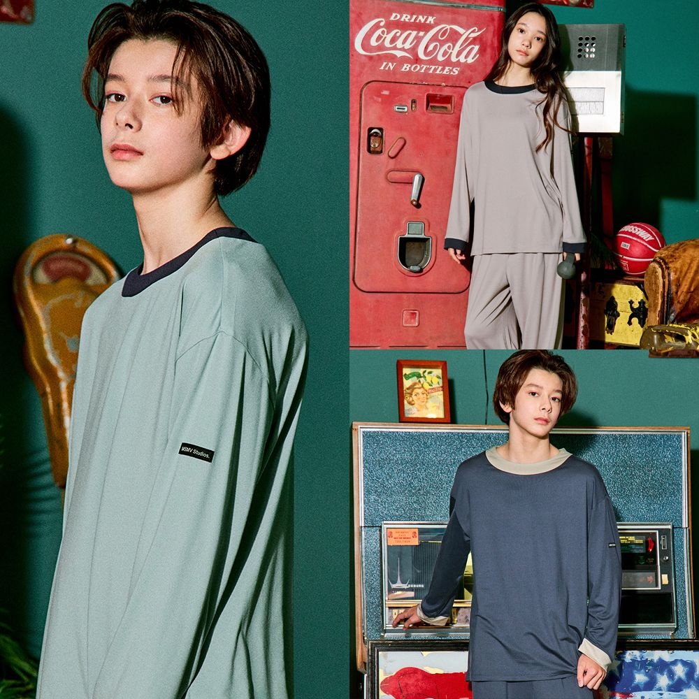 마밤 MSMV 아동 주니어 잠옷 피치기모 링거9부 초등학생 내의 키즈 실내복 10COLOR