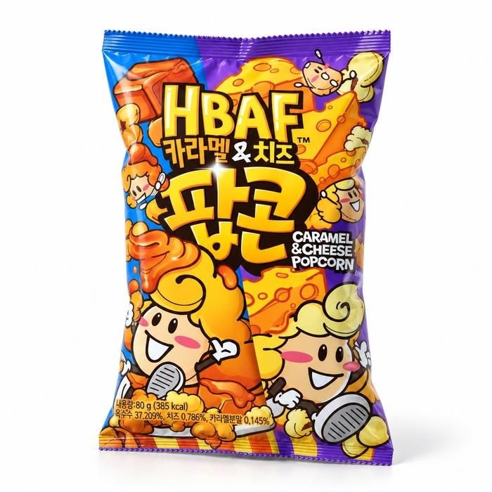 바프 카라멜 앤 치즈 팝콘 80g 4개