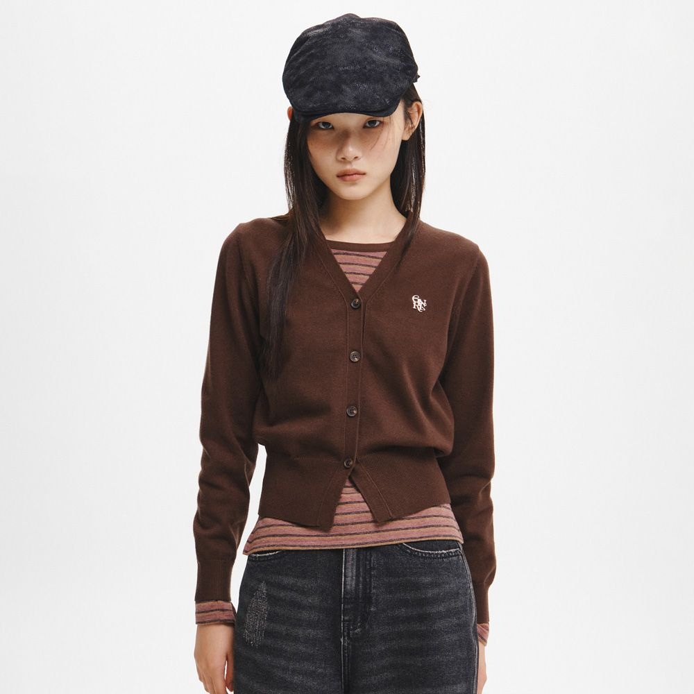 WOMAN GNRL 에센셜 가디건 [DARK BROWN] / GF7LKC503