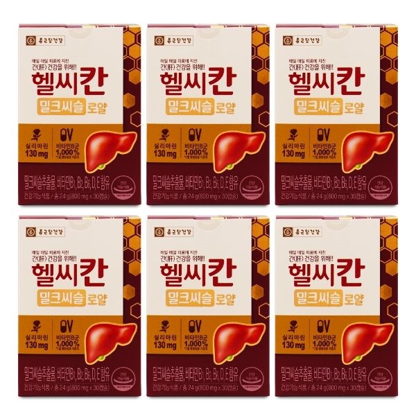 종근당건강 헬씨칸 밀크씨슬 로얄 800mg x 30캡슐 X 6박스 I...