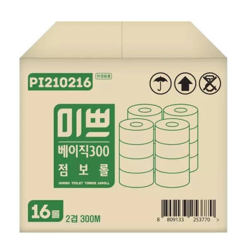테온셀 팜파스 미쁘 베이직 점보롤 2겹 300m 16롤