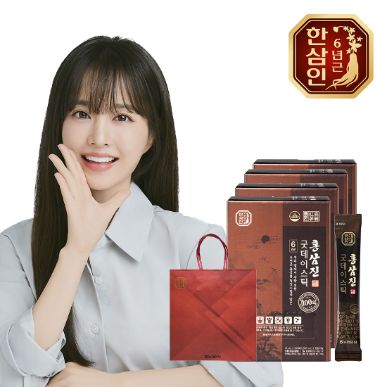 [농협홍삼] 한삼인 홍삼진 굿데이스틱 10ml 100포 4세트+쇼핑백