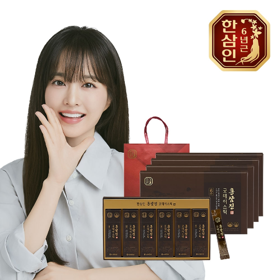 [농협홍삼] 한삼인 홍삼진 굿데이스틱 10ml 60포 4세트+쇼핑백